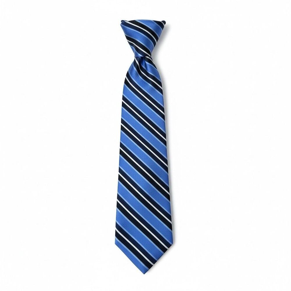 Brooks Brothers Makers and Merchants Men's 100% Silk Necktie Blue Striped Repp